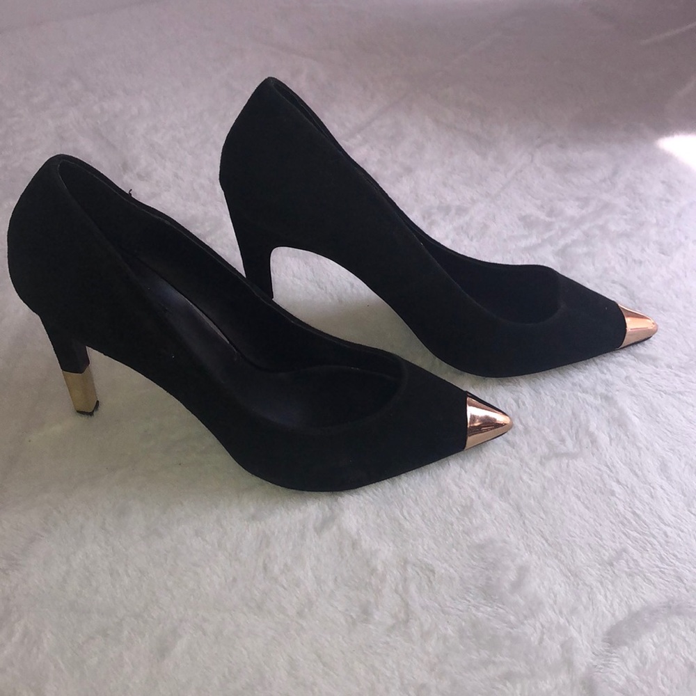 Topshop Black Suede High Heels Size 39 8.5 - Picture 6 of 15